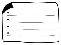 白黒の角がめくれているメモ帳フレーム飾り枠イラスト