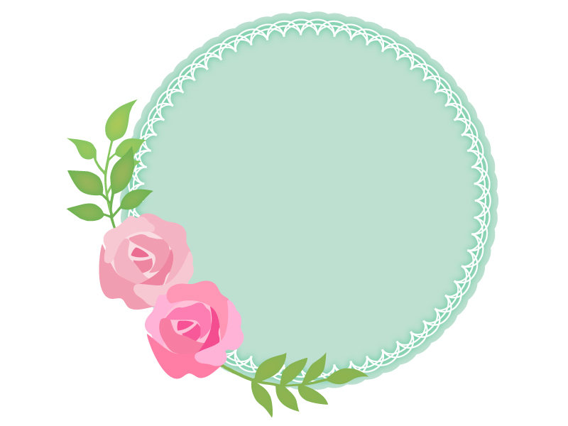 バラ 薔薇 の丸型フレーム飾り枠イラスト 無料イラスト かわいいフリー素材集 フレームぽけっと