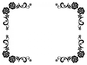 桜と縦に２つ並んだ立て看板の白黒フレーム飾り枠イラスト 無料イラスト かわいいフリー素材集 フレームぽけっと