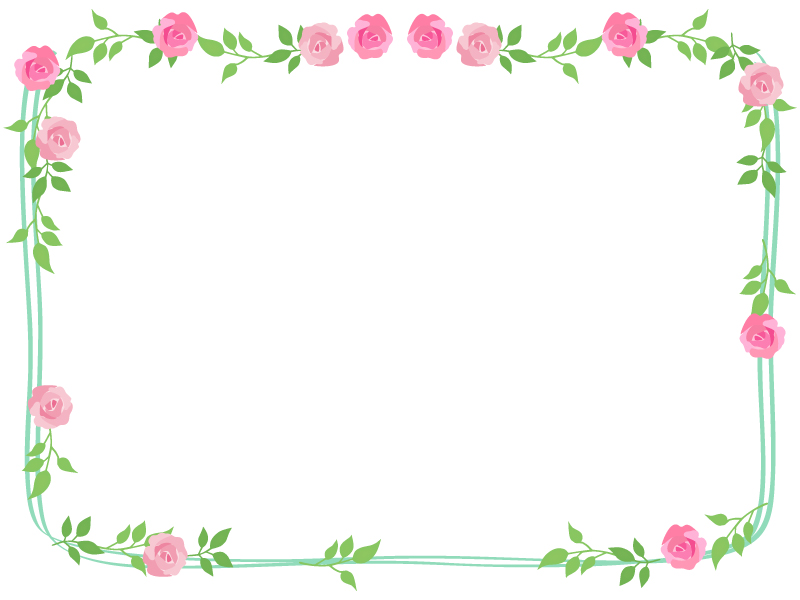 バラ 薔薇 の手書き風フレーム飾り枠イラスト 無料イラスト かわいいフリー素材集 フレームぽけっと