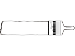 ペンキのハケの白黒横長フレーム飾り枠イラスト