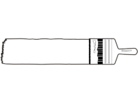 ペンキのハケの白黒横長フレーム飾り枠イラスト
