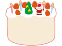 クリスマスケーキの形のフレーム飾り枠イラスト